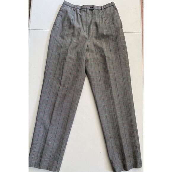 Pendleton 100% Virgin Wool Checkered Trousers High Waist Lined Vintage Sz 10 - Picture 1 of 10